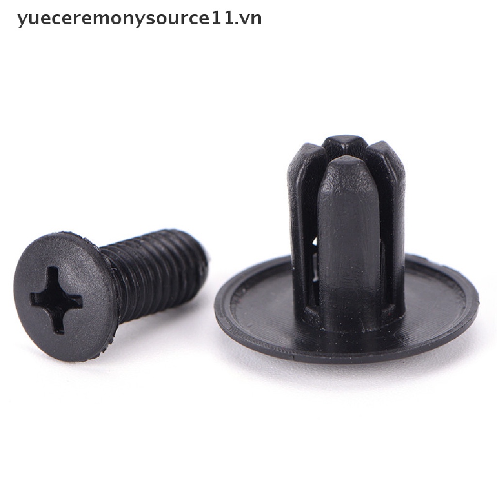 FENDER Set 50 Đinh Tán Nhựa Màu Đen 8mm Chuyên Dụng Cho Xe Hơi