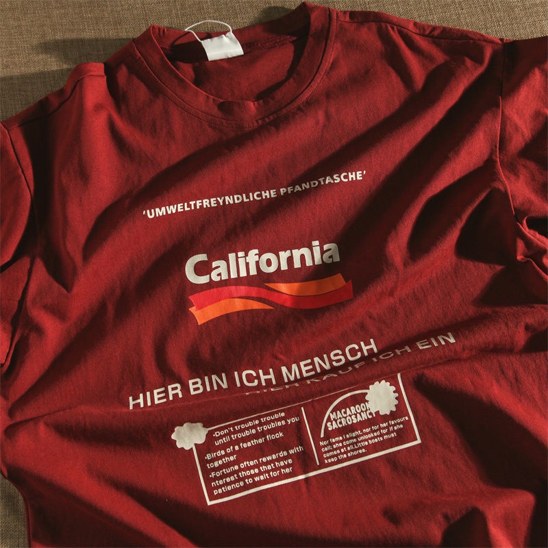 COZOK Áo Thun Dáng Rộng In Chữ Kiểu vintage Cá Tính Cho Các Cặp Đô