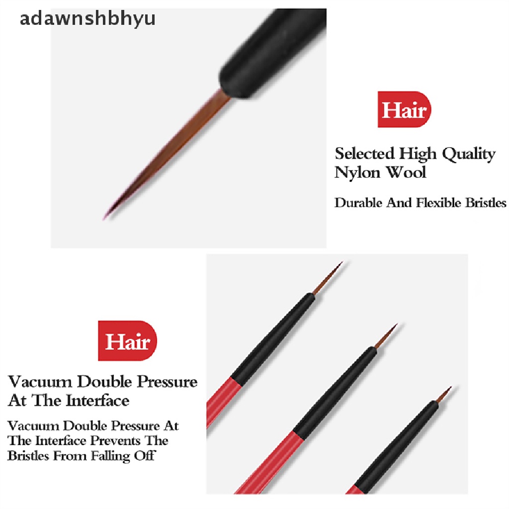 Set 3 Cọ Vẽ Trang Trí Móng Tay 5 / 7 / 11mm Chuyên Dụng