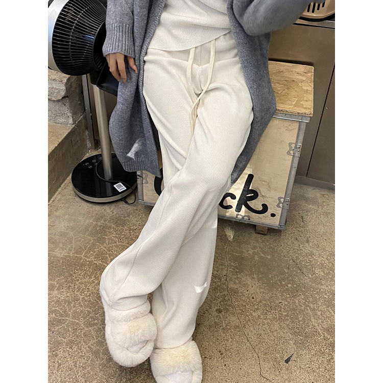 Ethelgirl Quần Dài Ống Rộng Lưng Cao Thời Trang Cho Nữ