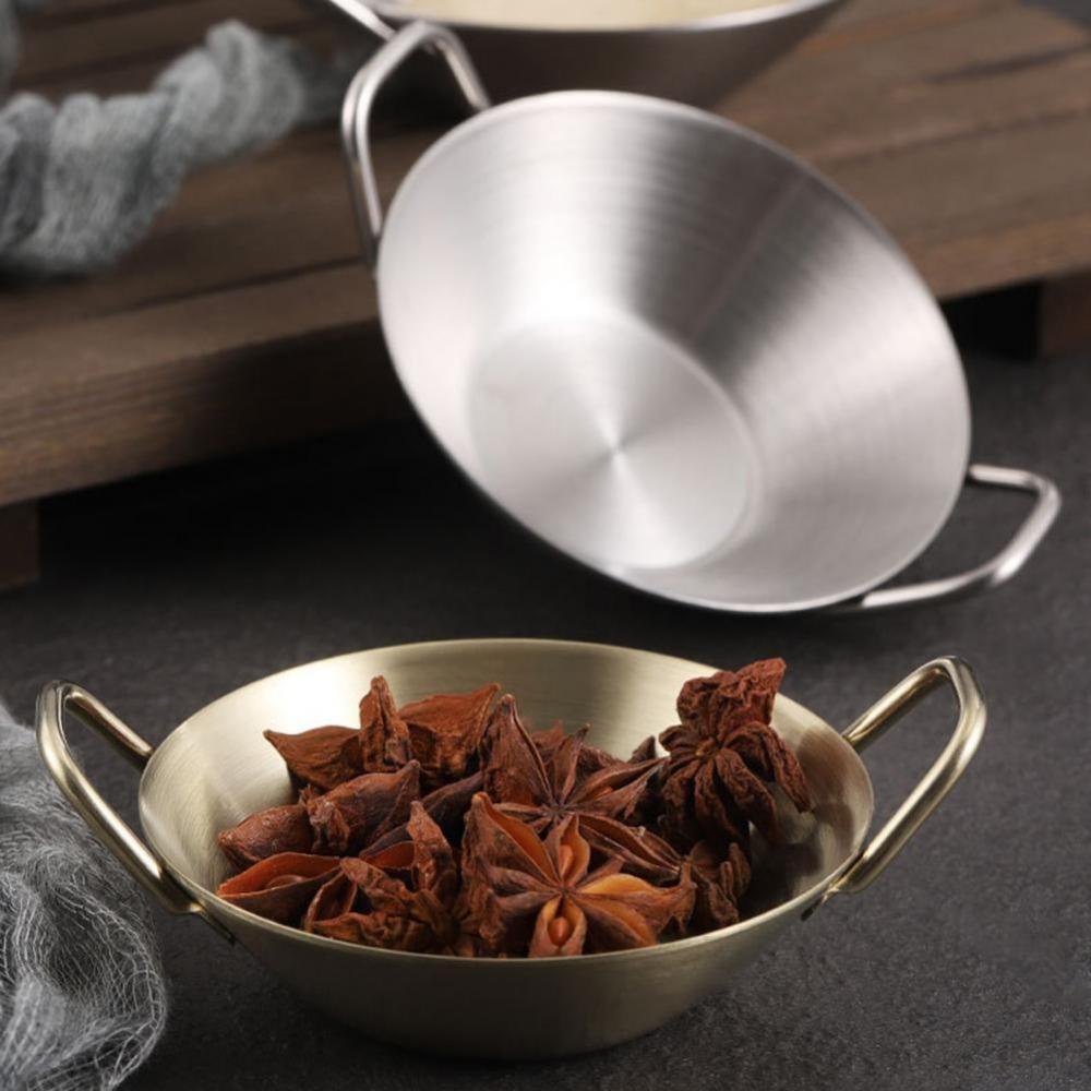 Đĩa Tròn Đựng Nước Chấm Bằng Thép Không Gỉ Chống Dính Hai Lớp