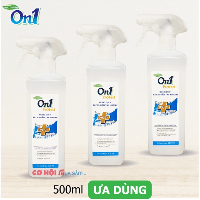 COMBO 2 chai dung dịch sát khuẩn tay nhanh ON1 protect hương BamBoo Charcoal