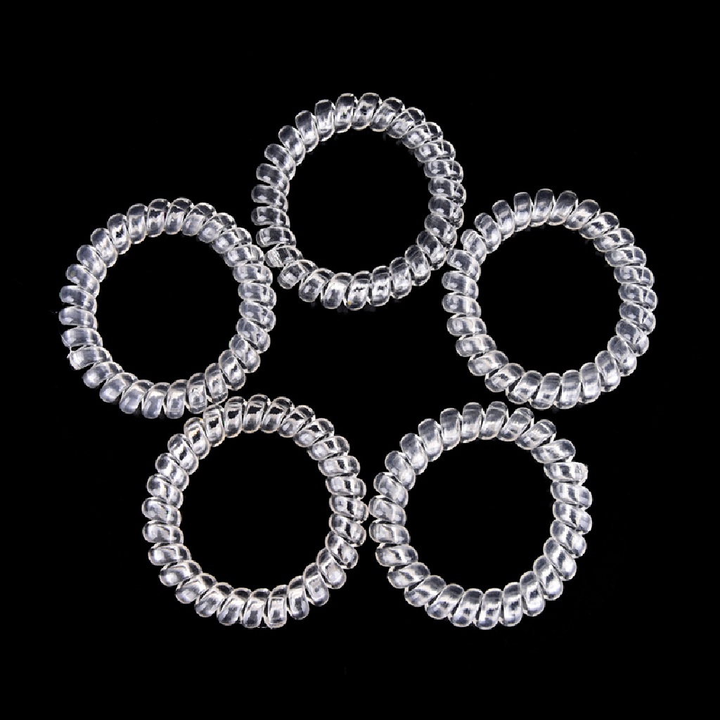 Set 5 Dây Buộc Tóc Cao Su Co Giãn Trong Suốt Cho Nữ