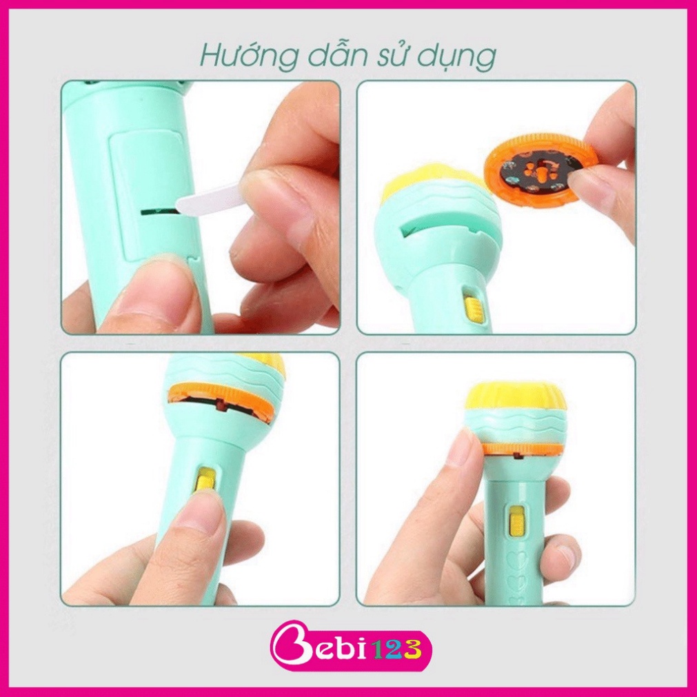 Đèn pin chiếu 80 hình ảnh cho bé thoả thích khám phá hoa quả, động vật, côn trùng, phương tiện, siêu nhân