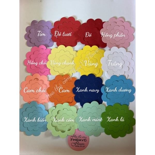 Sét 10 cánh hoa giấy xoắn cắt sẵn làm hoa xoắn