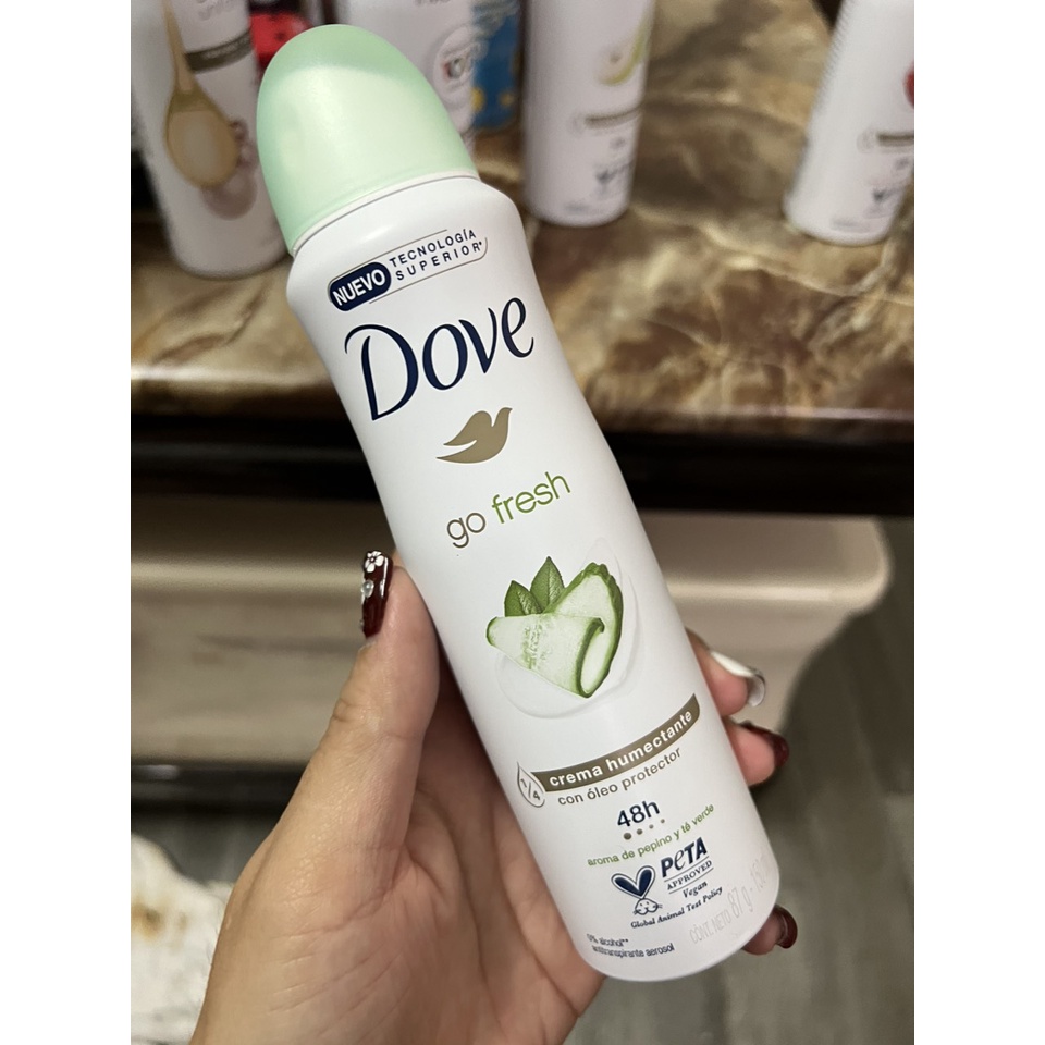 Xịt khử mùi nữ Dove ngăn ngừa mồ hôi và khô thoáng vùng da dưới cánh tay 150ml Châu Âu