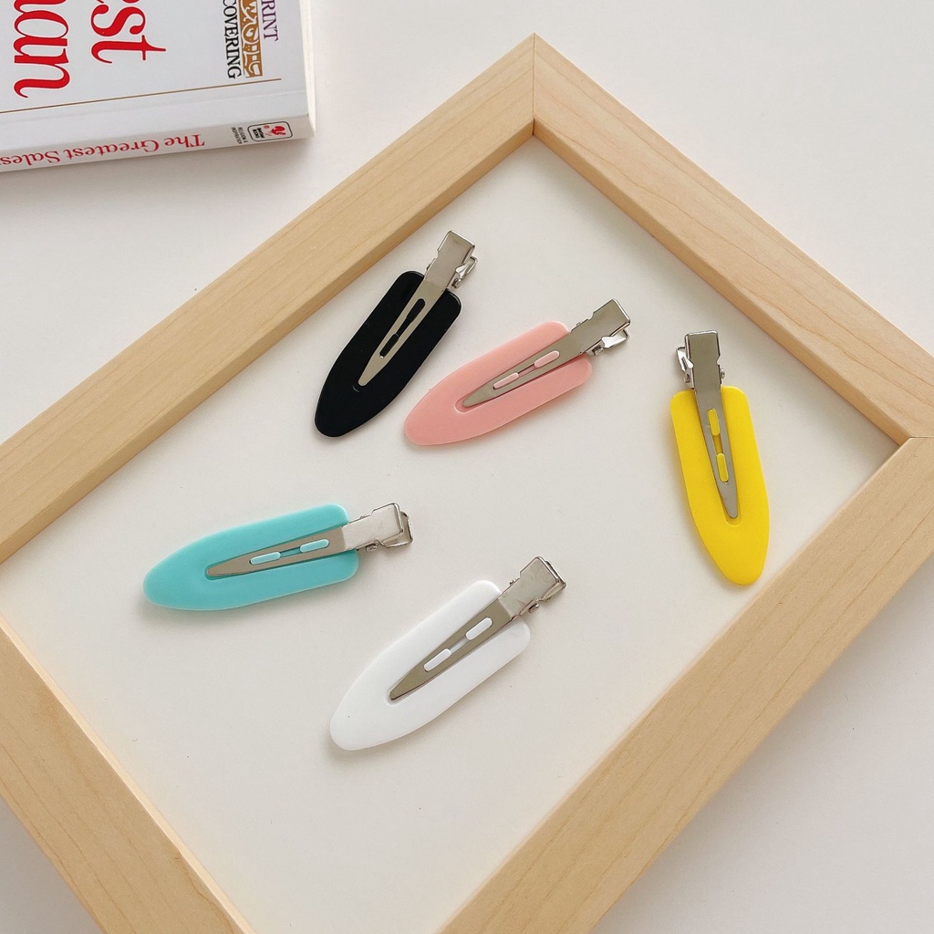 Kẹp Tóc Trang Điểm Màu Trơn Phong Cách Mới