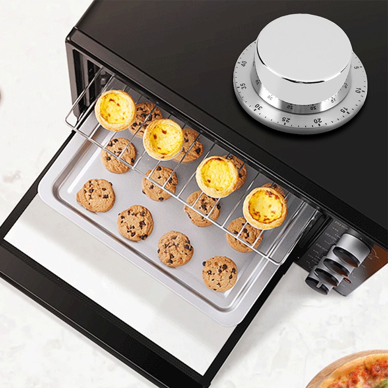 Đồng Hồ Hẹn Giờ Nấu Ăn Đế Nam Châm 60 Phút Bằng Thép Không Gỉ