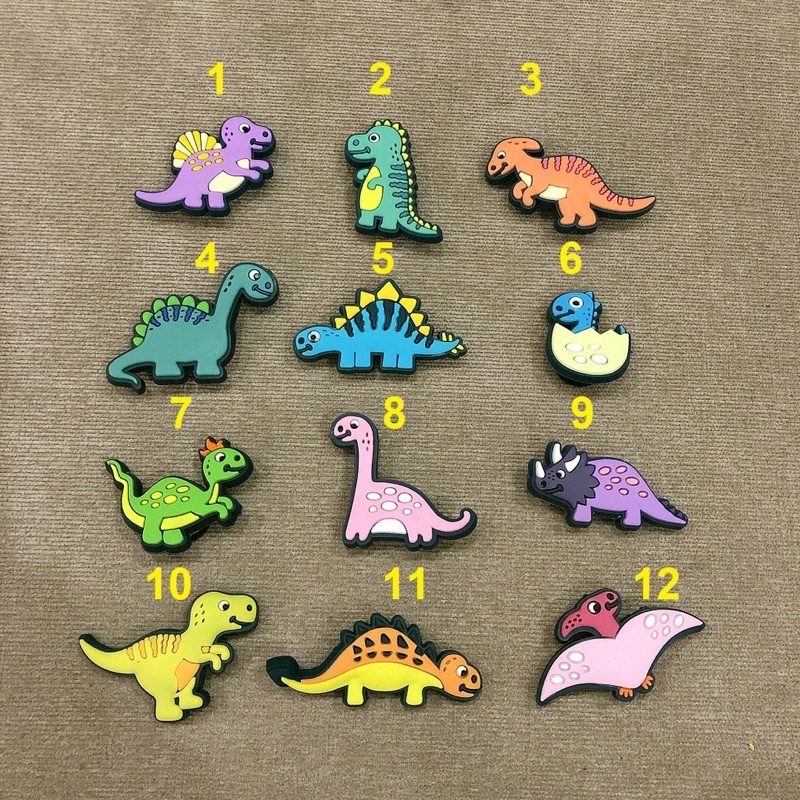 STICKER / JIBITZ / CHARM KHỦNG LONG TRANG TRÍ DÉP SỤC