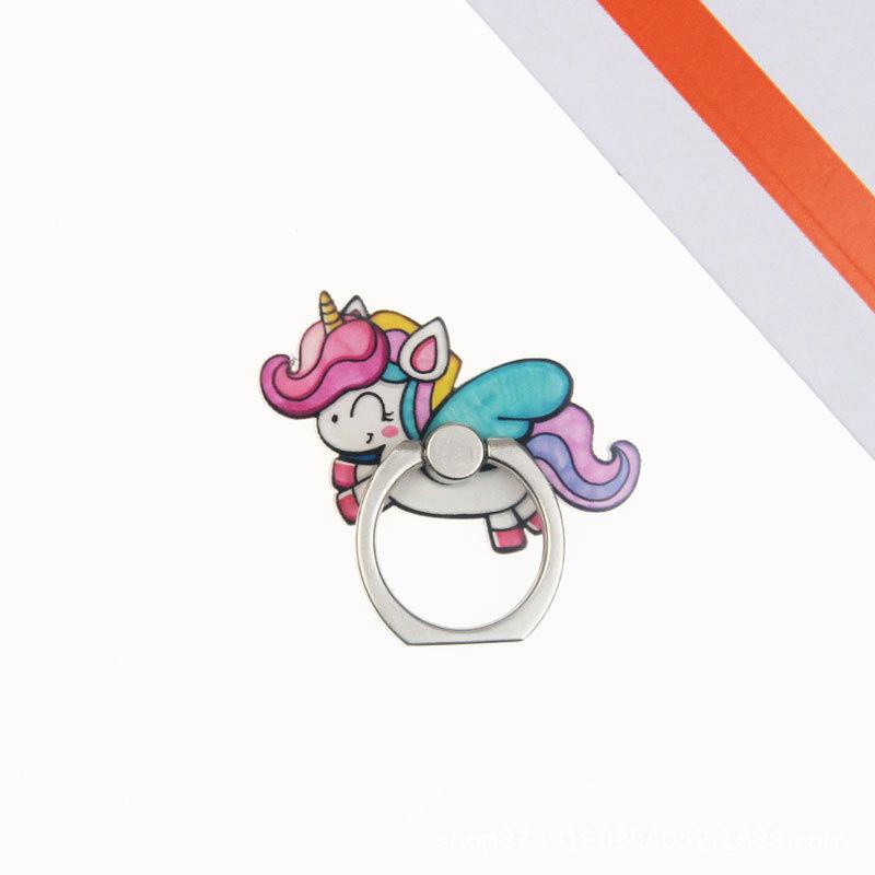 New Cartoon Cute Rainbow Unicorn Mobile Phone Ring Holder Phone Bracket Phone Buckle Dây điện thoại di động