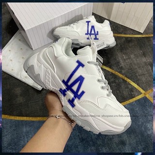Giày thể thao sneaker nam/nữ da trắng đế xanh 1/1 , Giày LA