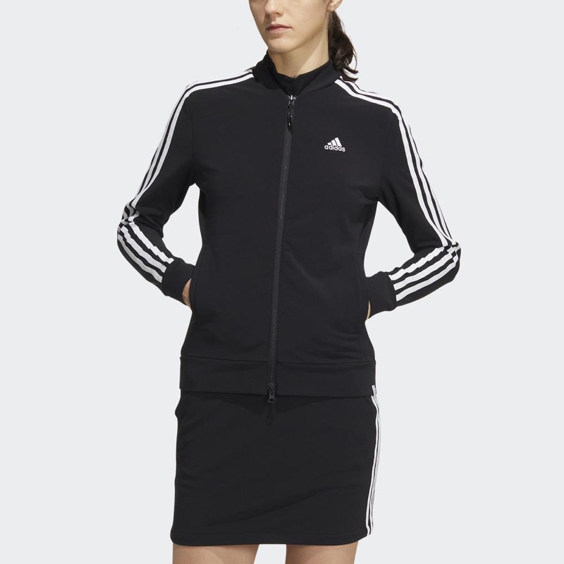 Áo Khoác adidas GOLF Nữ Áo Khoác 3 Sọc Màu đen auth 100% ( thanh lý )
