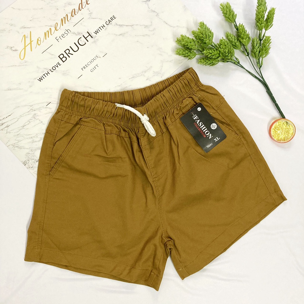 Quần short nữ kaki từ 55-66kg quần đùi short nữ lưng thun có dây rút có độ giãn - hàng đẹp - DEPDAI