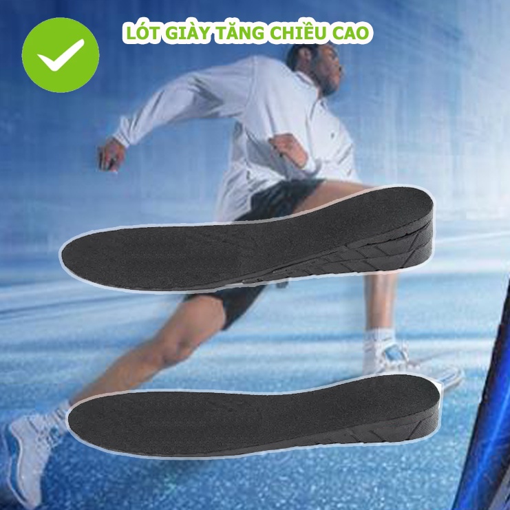 Lót Giày Tăng Chiều Cao Nam Nữ Khử Mùi, Miếng Độn Tháo lắp Dễ Dàng