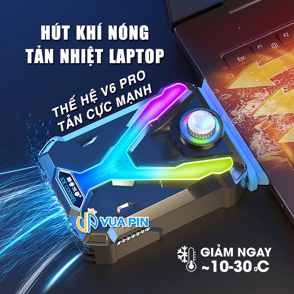 Quạt hút gió tản nhiệt laptop Cool Cooler Ice Troll V6 Pro làm mát nhanh