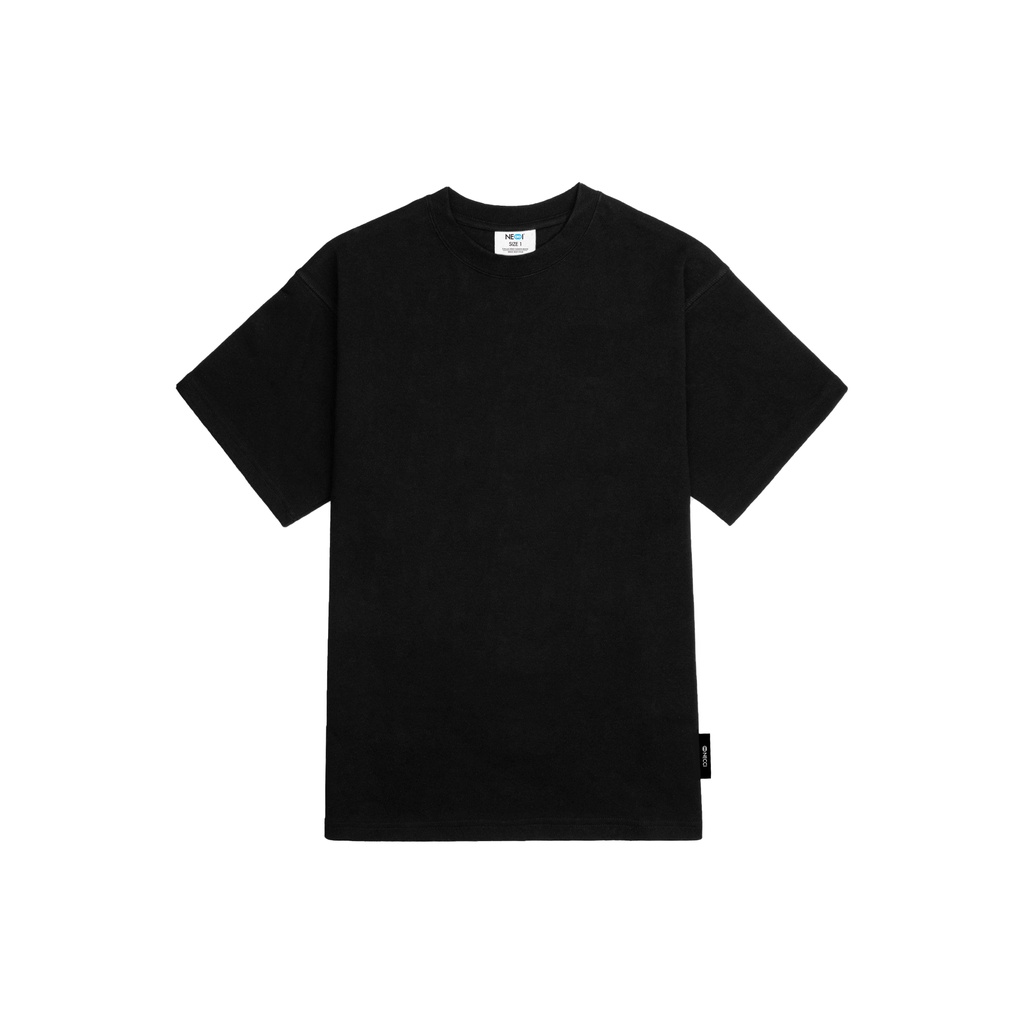 Áo Phông Trơn NECCI Màu Đen Local Brand Tshirt Slippery Black