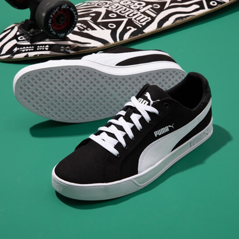 Giày Sneaker Puma Smash Vulc Black Canvas  | PiuPiu Authentic