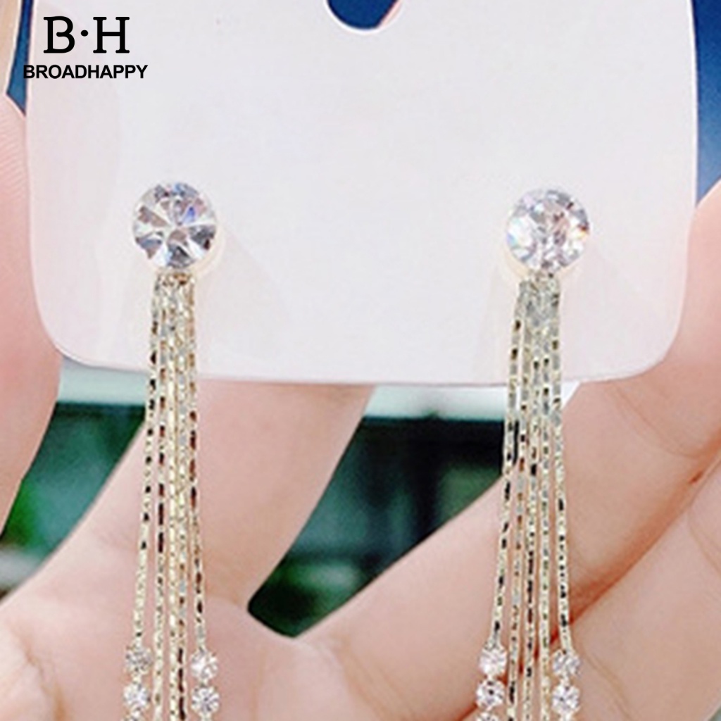 1 Đôi Bông Tai Tua Rua Đính Đá Thời Trang