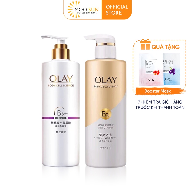 Sữa tắm Olay Body Cellsciance B3 500ml + Dưỡng thể Olay Retinol giúp trắng da 250ml