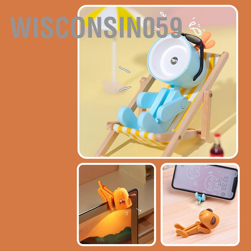 Đèn ngủ led thú cưng dễ thương trang trí đồ trang trí ins giá đỡ điện thoại di động nhỏ dễ thương 【Wisconsin059】