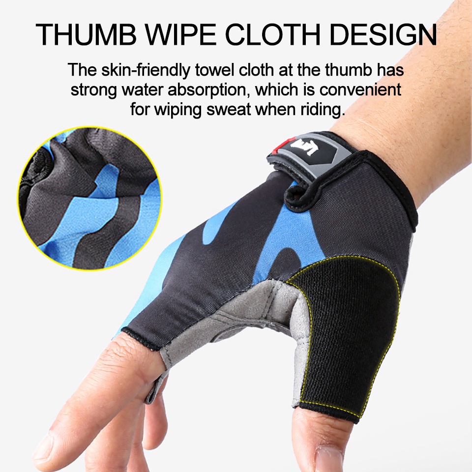 Găng Tay Thể Thao Nửa Ngón Thoáng Khí Chống Trượt Chống Mài Mòn Chống Sốc Cho Nam Nữ