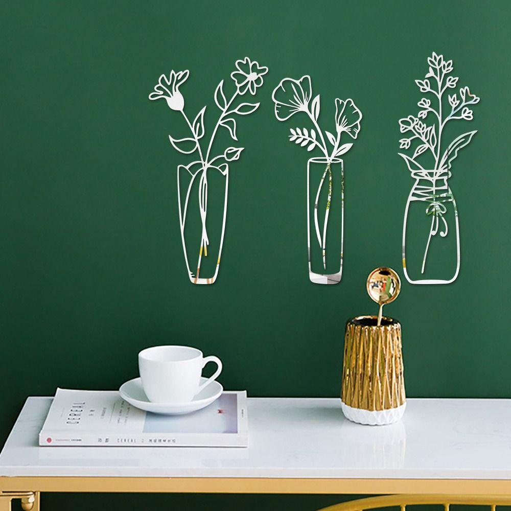 Bộ 3 Miếng Dán Tường Tự Dính Dùng Trang Trí Phòng Khách DIY