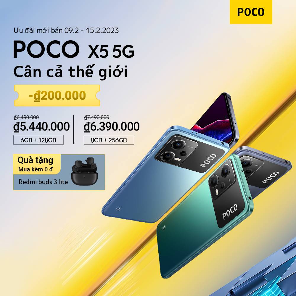 Điện thoại POCO X5 5G 6+128GB | 8+258GB - Hàng Chính Hãng