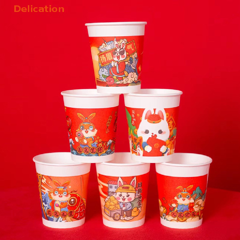 Set 50 Cốc Giấy Dày Dùng Một Lần Thiết Kế Hình Thỏ Cho Tiệc Cưới