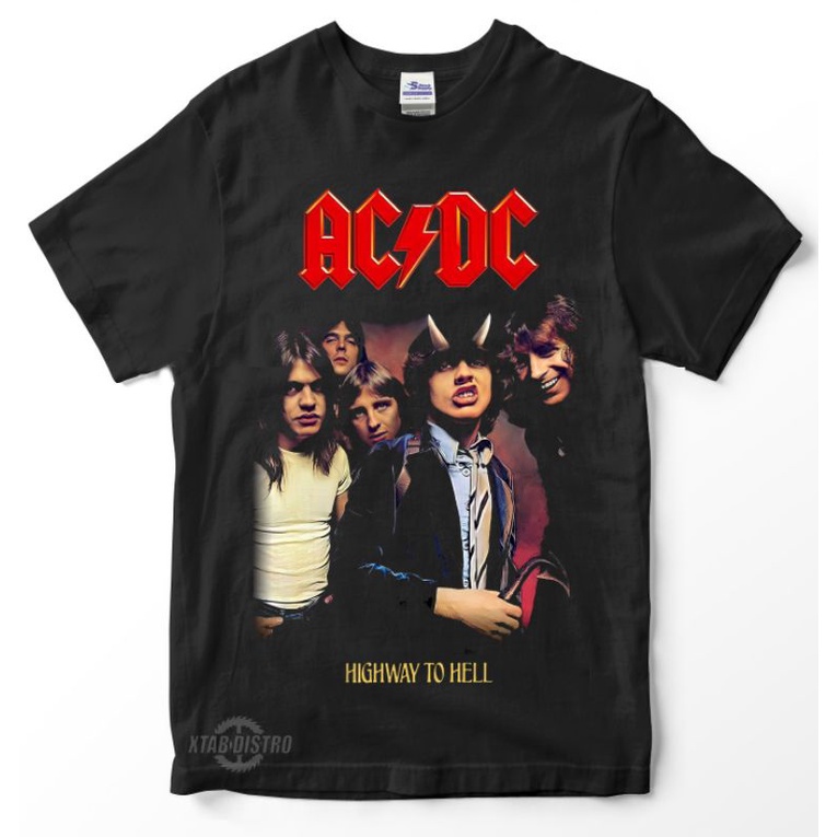 Áo Thun In Hình Ban Nhạc ACDC 24s Plastisol Chải Kích Thước M-XXL