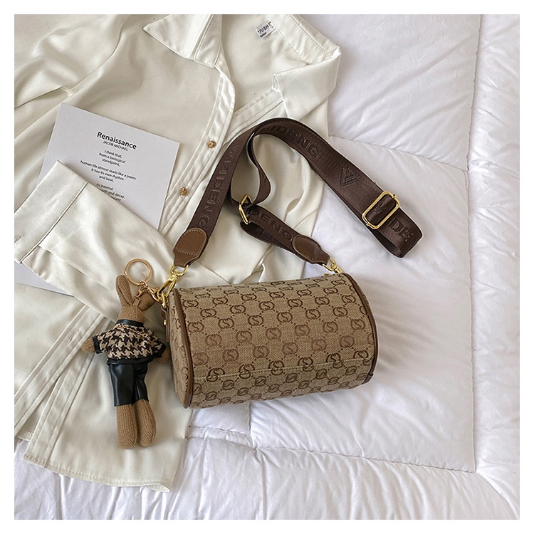 Túi xách nữ ống tròn nữ chất da mix hoạ tiết thời trang đeo vai đeo chéo H71