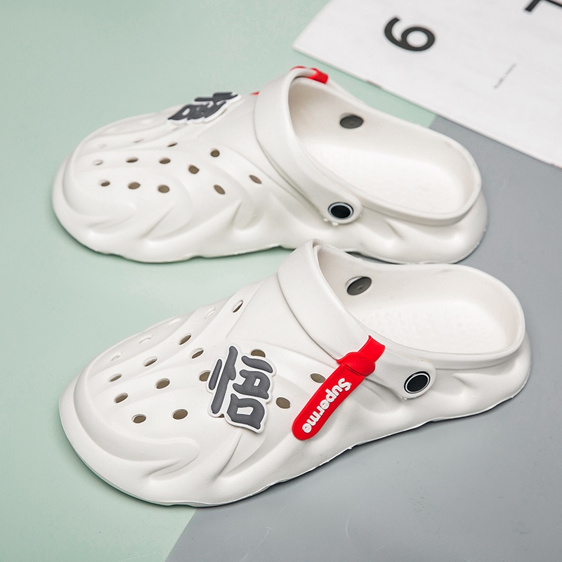 Dép Bít Mũi Đế Dày Đục Lỗ Chống Trượt Thời Trang Mùa Hè Cho Nam