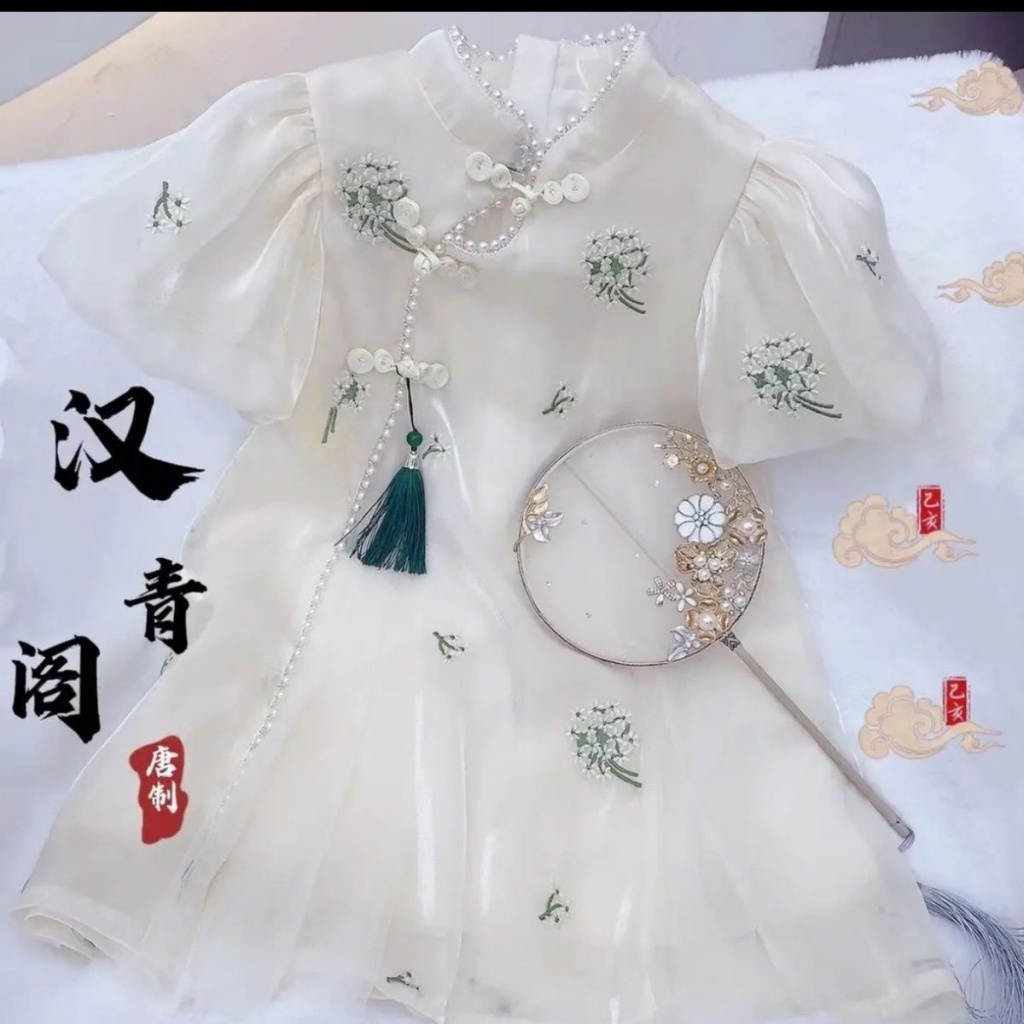 Đầm Sườn Xám Phong Cách Trung Hoa Dễ Thương Cho Bé Gái