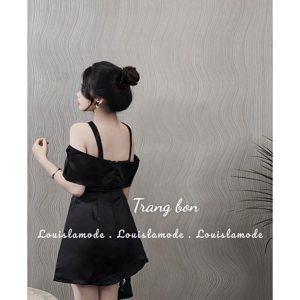 Đầm nơ dây chéo trễ vai sang chảnh đi dự tiệc, đám cưới.