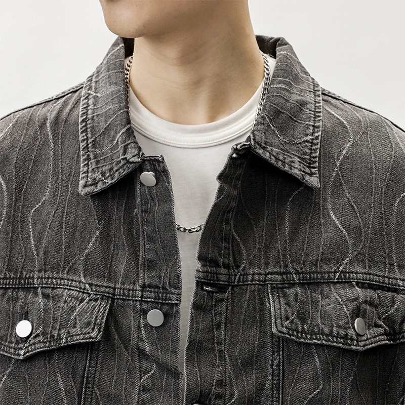 Áo Khoác Denim Dáng Rộng Thời Trang Thu Đông Dành Cho Nam