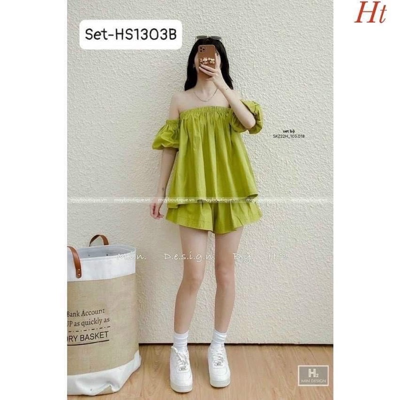 Bộ đùi trễ vai 2 màu H2B578