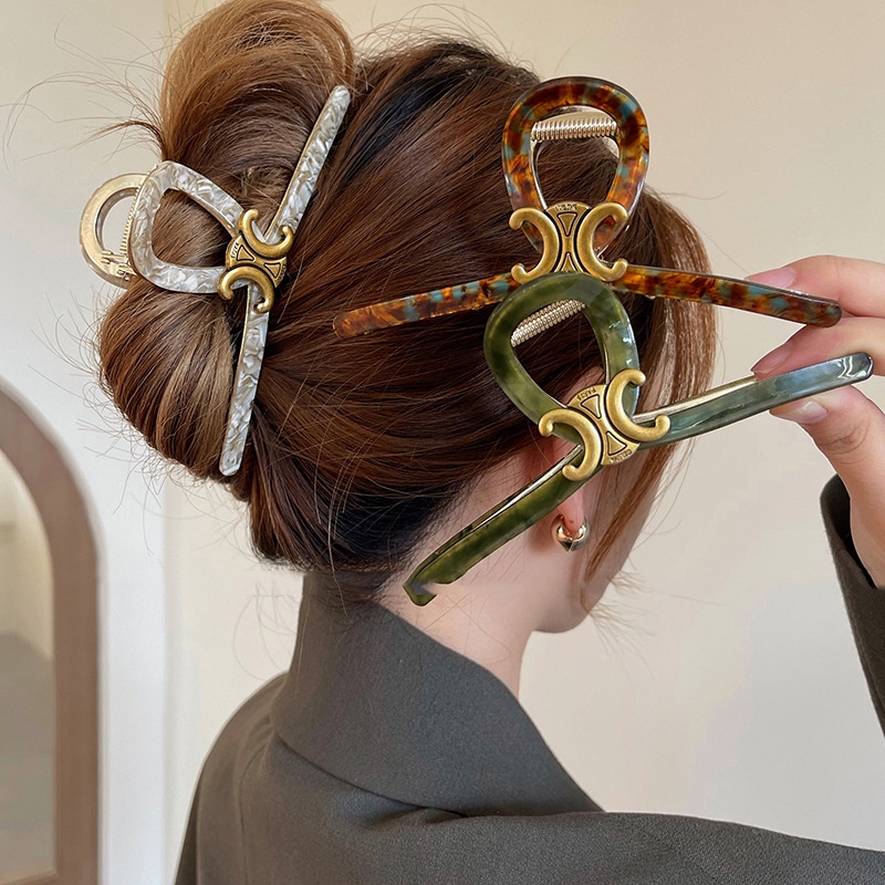 Kẹp Tóc retro Oversize Cao Cấp Thời Trang Hàn Quốc Cho Nữ