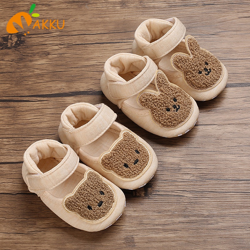 Giày Cotton Quai Dán Chống Trượt Hoạ Tiết Hoạt Hình Xinh Xắn Dành Cho Bé