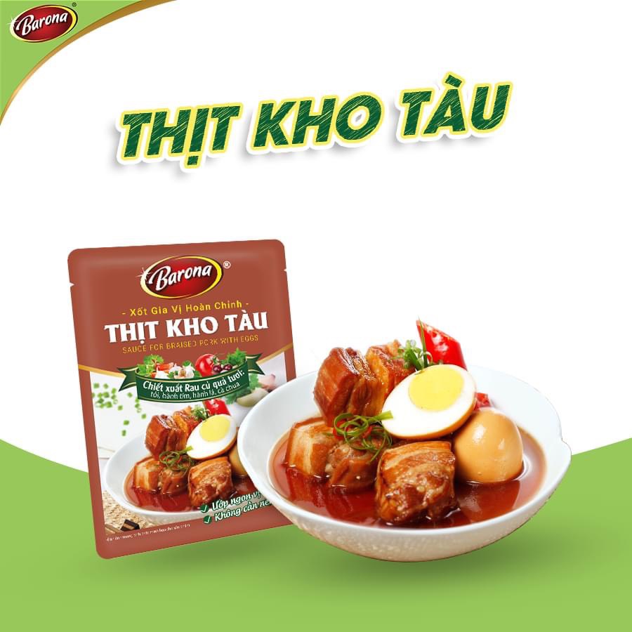 Xốt Gia Vị Hoàn Chỉnh Thịt Kho Tàu BARONA Gói 80g - Gia Vị Ướp Thịt Kho Hột Vịt Ngon Chuẩn Vị Không Cần Nêm Nếm