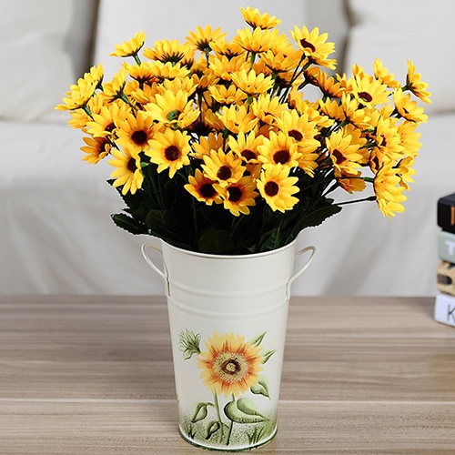 1 Bó Hoa Hướng Dương Nhân Tạo 14 Bông Trang Trí Tiệc Cưới