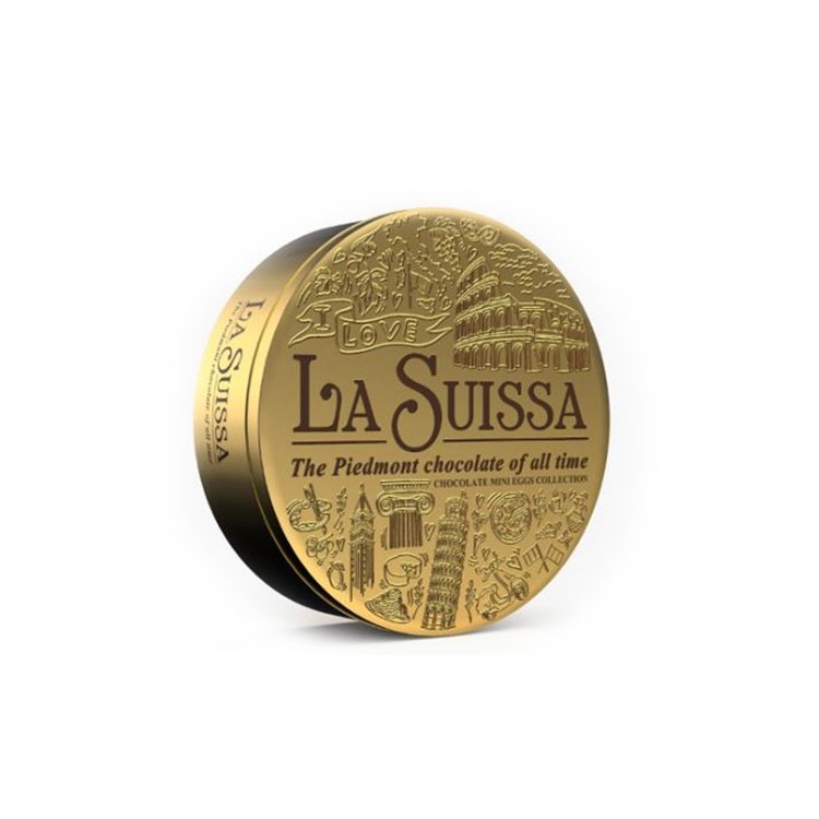 Hộp Sô Cô La Đen Trứng Mini La Suissa Hộp Thiếc 115G