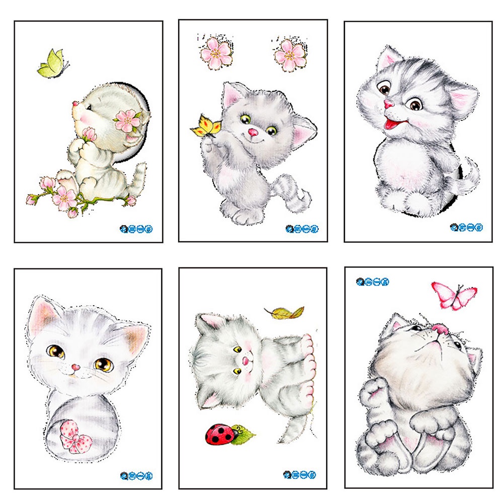 Đề Can Dán Nắp Bồn Cầu Nhà Tắm Chống Nước In Hình Mèo Dễ Thương Tháo Gỡ Được