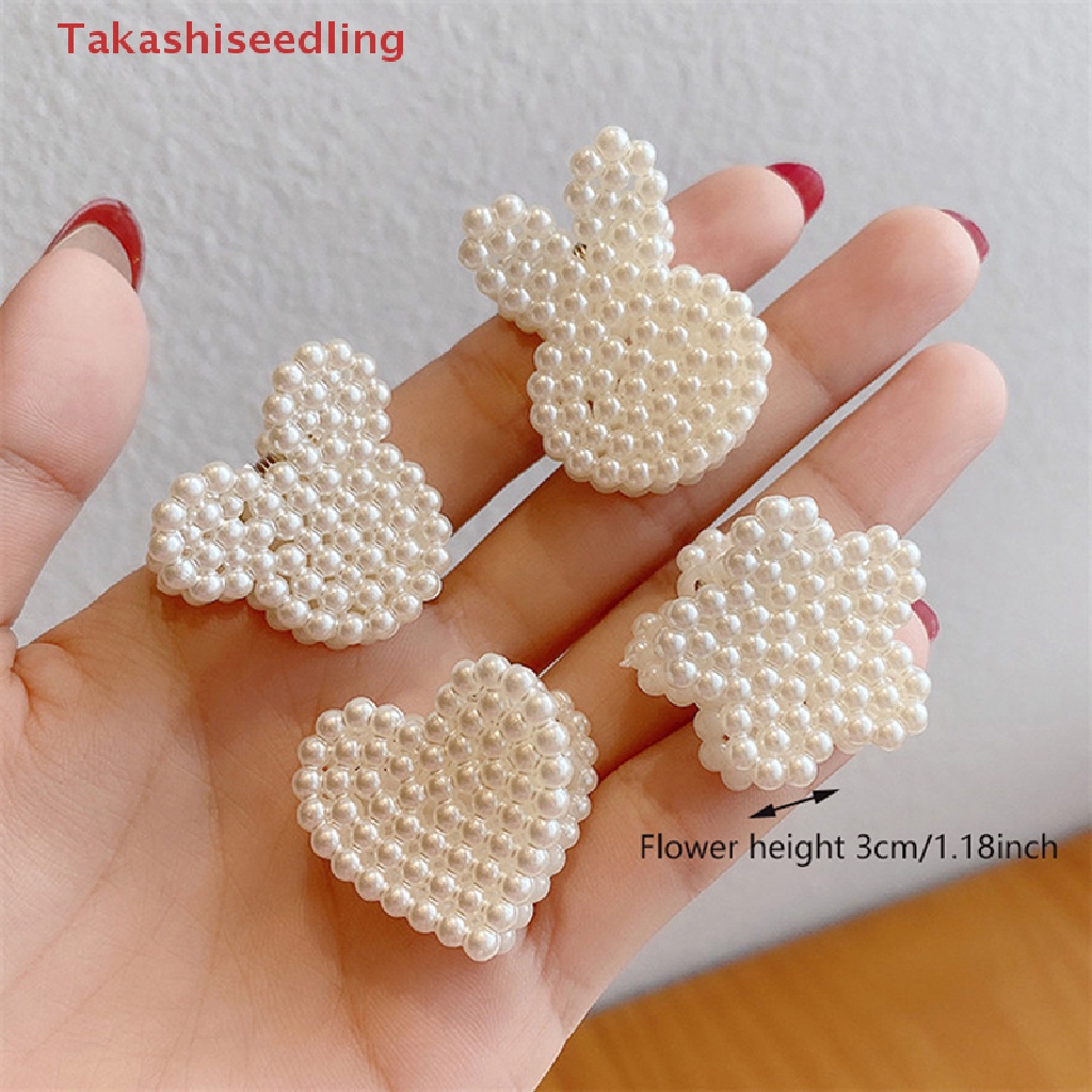 Kẹp Tóc Mini Đính Ngọc Trai Giả Họa Tiết Trái Tim Hoạt Hình Dễ Thương Cho Nữ