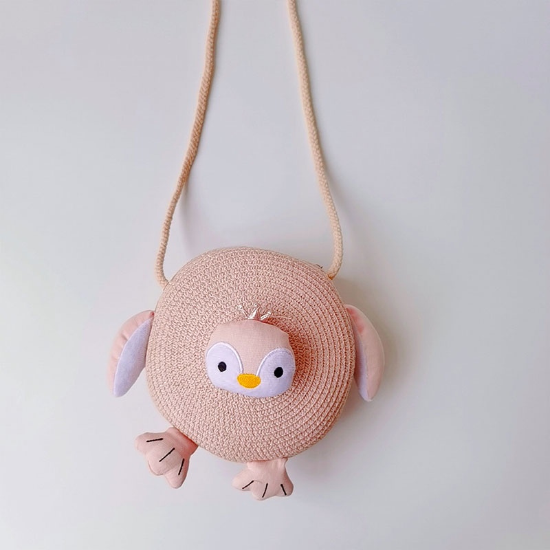 Bololo Túi Cói Đeo Chéo Phối Khóa Kéo Họa Tiết Hoạt Hình Thời Trang Mùa Hè Cho Trẻ Em