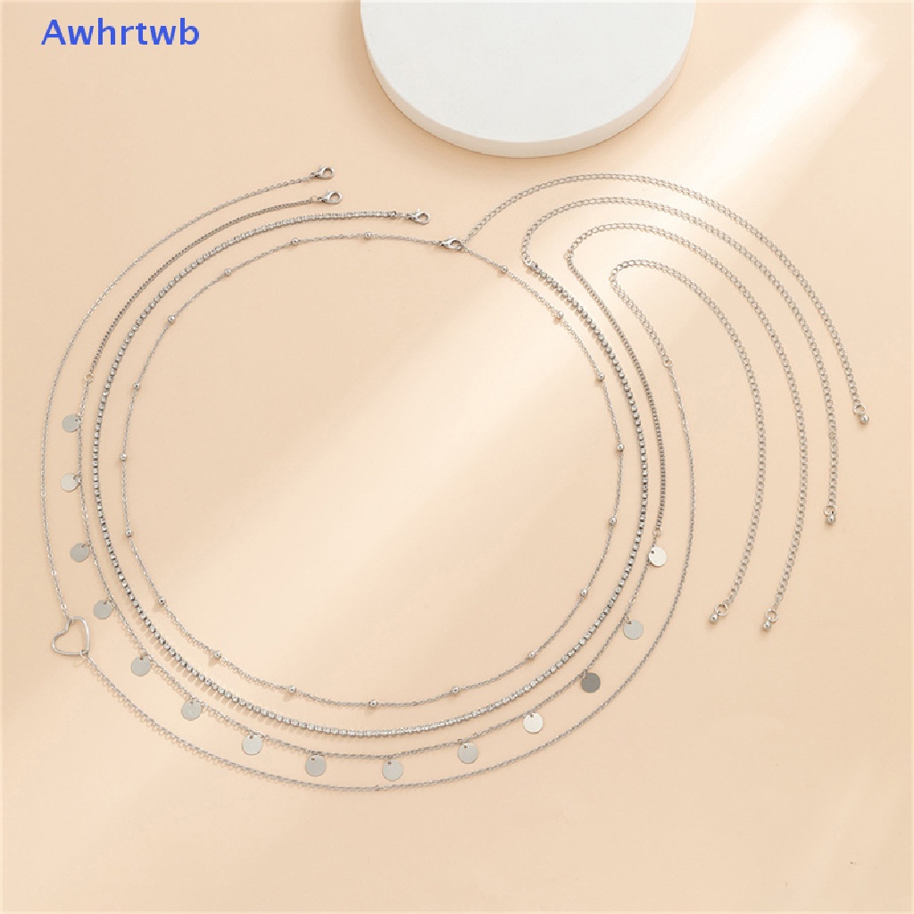 Dây Chuyền Đeo Hông Nhiều Lớp Mặt Trái Tim Đính Đá Pha Lê Phong Cách Boho Thời Trang Cho Nữ Mới