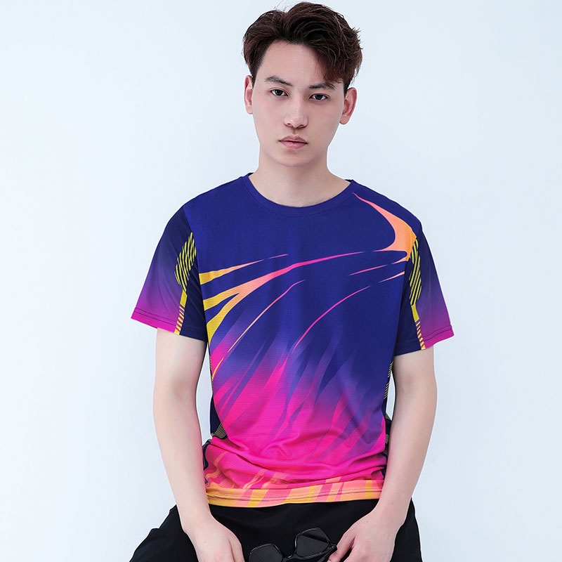 Áo Thun Thể Thao Tay Ngắn Dáng Rộng Chất Liệu Lụa Lạnh Nhanh Khô Dành Cho Cặp Đôi