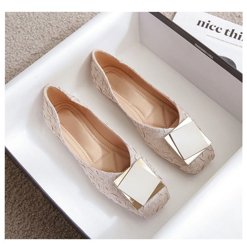 Giày Búp Bê Đế Mềm Mũi Vuông Thời Trang Mùa Hè Cho Nữ