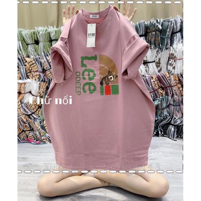 [Rẻ Vô Địch] Áo Thun 3158 Cotton Khô Form Rộng Nam Nữ Unisex Lee Gấu