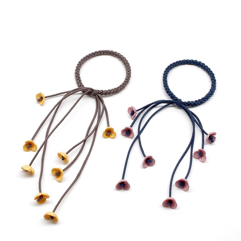 Dây Buộc Tóc Cao Su Thắt Nút Họa Tiết Hoa Ngọt Ngào Cho Nữ