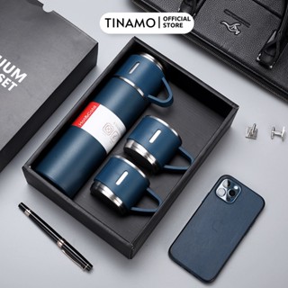 Bộ Bình Giữ Nhiệt Inox Tặng Kèm 2 Cốc TINAMO 500ml Cao Cấp