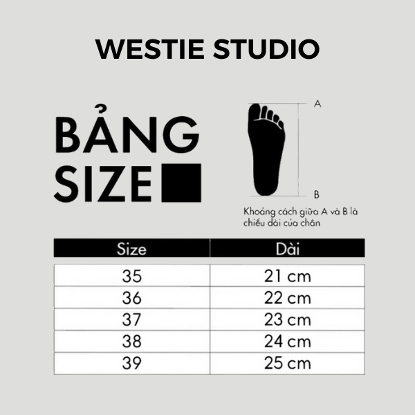 Giày Nữ Đế Bánh Mỳ Mũi Vuông WESTIE - A93.GN